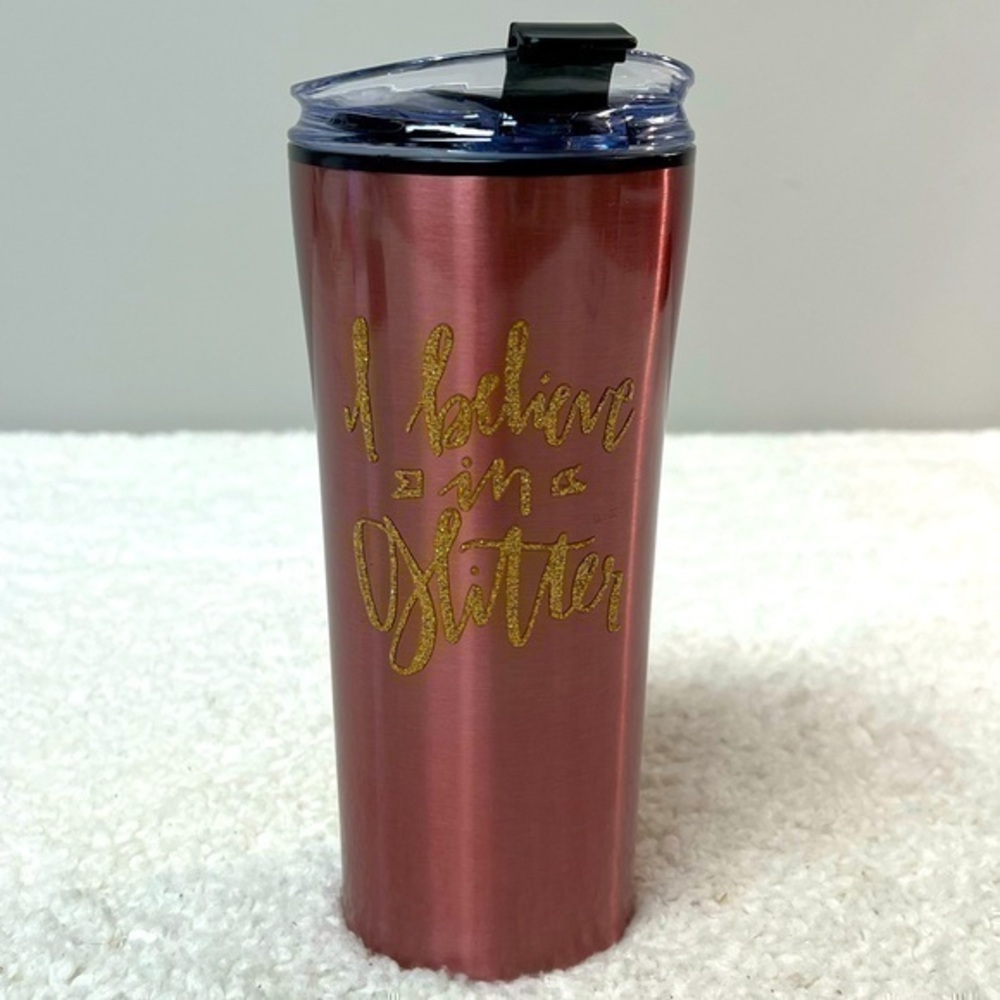 Slant "I Believe in Glitter" Stainless Travel Mug